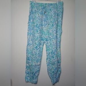 Lilly Pulitzer Blue and Green linen pants